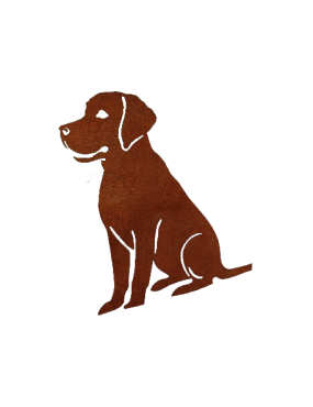 Labrador-Hund, Metall, Cortenstahl, 73 cm