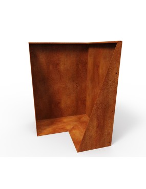 mur acier corten angle exterieur