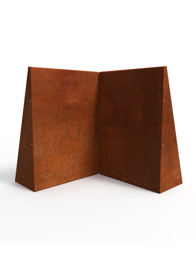 angle interieur mur de soutenement acier corten