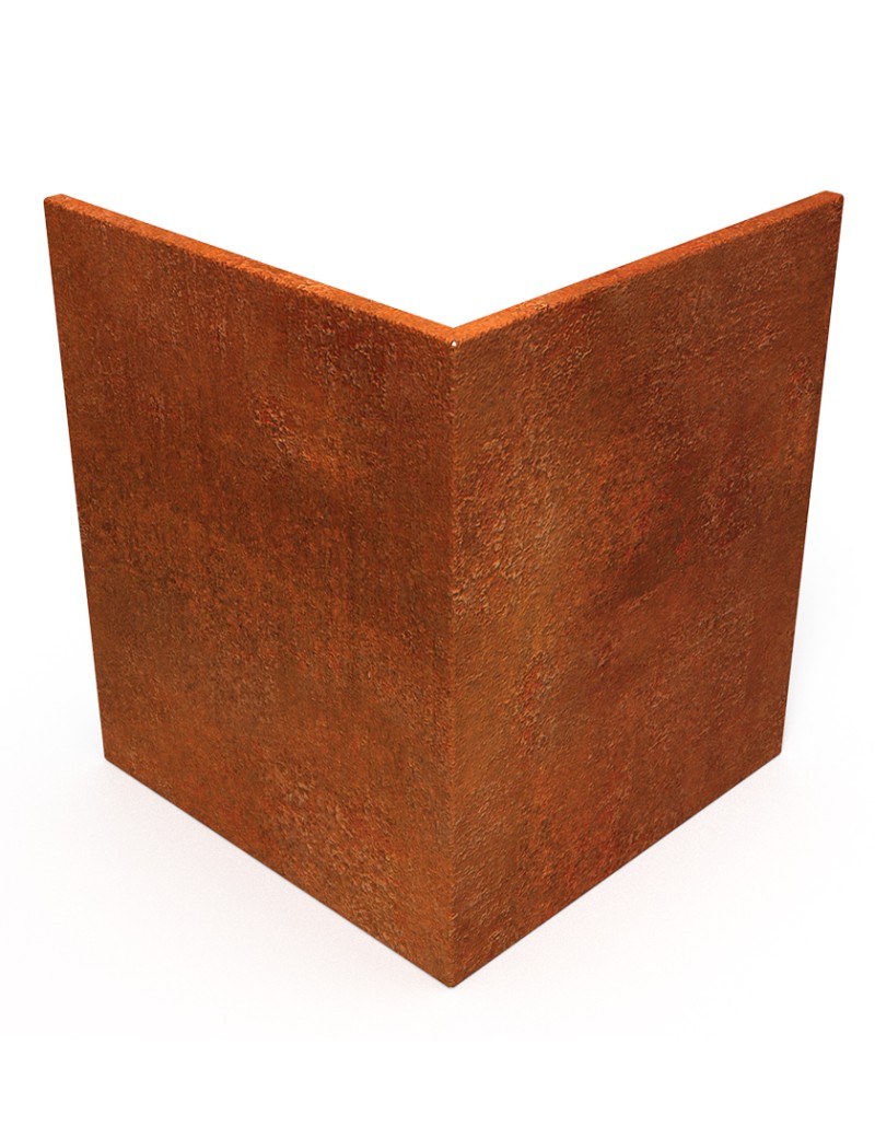 angle exterieur mur de soutenement acier corten 600