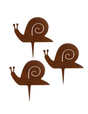 Lot 3 escargots acier corten métal