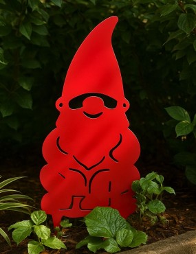 Nain de jardin métal rouge