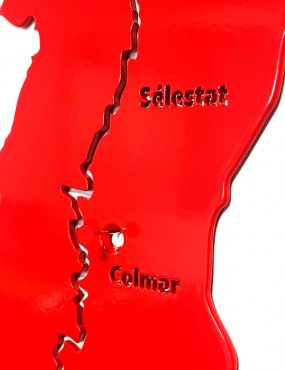 Carte Route des Vins Alsace rouge Sélestat Colmar