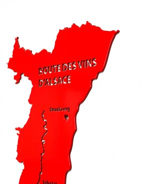 Carte Route des Vins Alsace en metal decoration