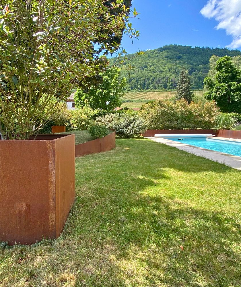 aménagement de jardin en métal